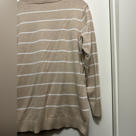 Calvin Klein Beige Pullover with White Stripes - Picture 6 of 7